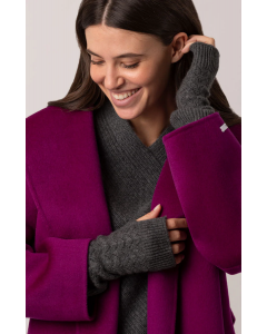 Velour Whisper Coat – Wine Cashmere Pointelle