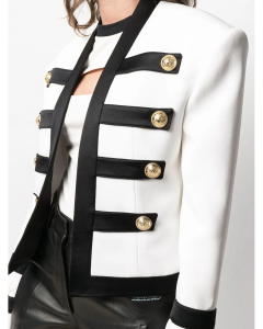 Balmain Women’s Striped Military Jacket