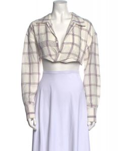 Plaid Print V-Neck Crop Top